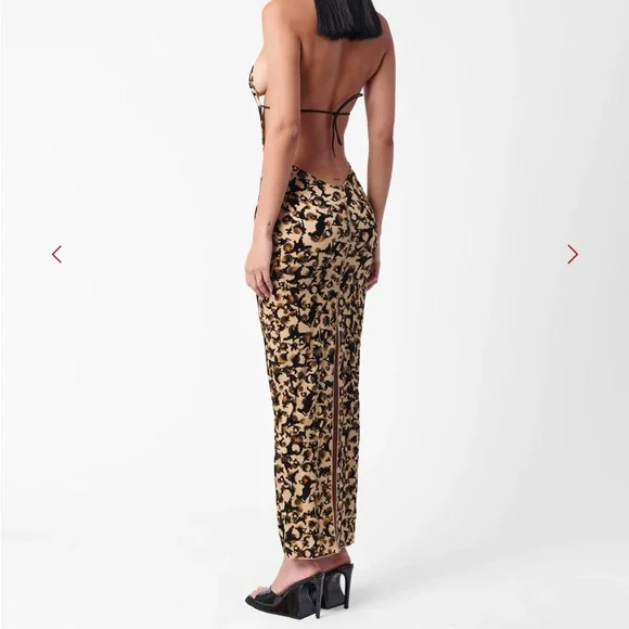 Poster girl Leopard Print Halter Maxi Dress - Picture 5 of 6